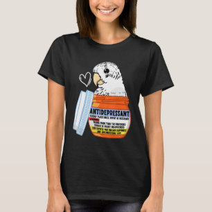 Niedlicher Antidepressiv Parrot I White Budgie Bud T-Shirt