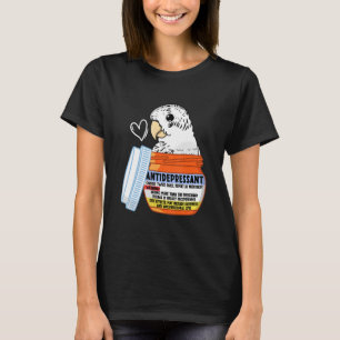 Niedlicher Antidepressiv Parrot I White Budgie Bud T-Shirt