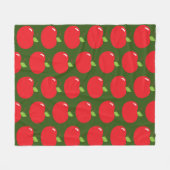 Niedlicher Apfel-Eye-Spaß-Cartoon Fleecedecke (Vorderseite (Horizontal))