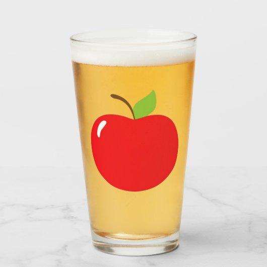 Niedlicher Apfel-Eye-Spaß-Cartoon Glas (Vorne (Gefüllt))