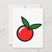 Niedlicher Apfel oder Kirsche, Fun Kitchen Frucht Mitteilungskarte (Vorderseite)