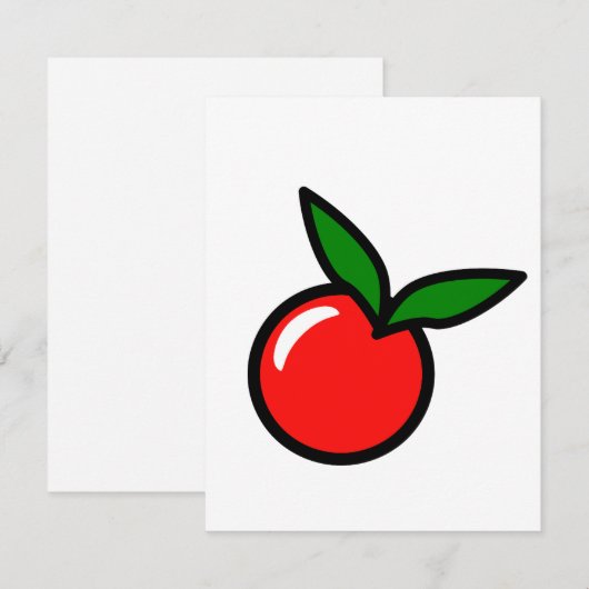 Niedlicher Apfel oder Kirsche, Fun Kitchen Frucht Mitteilungskarte (Vorne/Hinten)