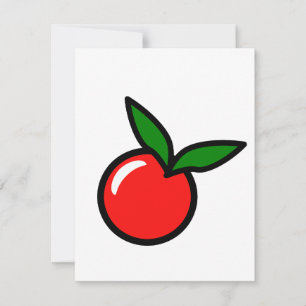 Niedlicher Apfel oder Kirsche, Fun Kitchen Frucht Mitteilungskarte