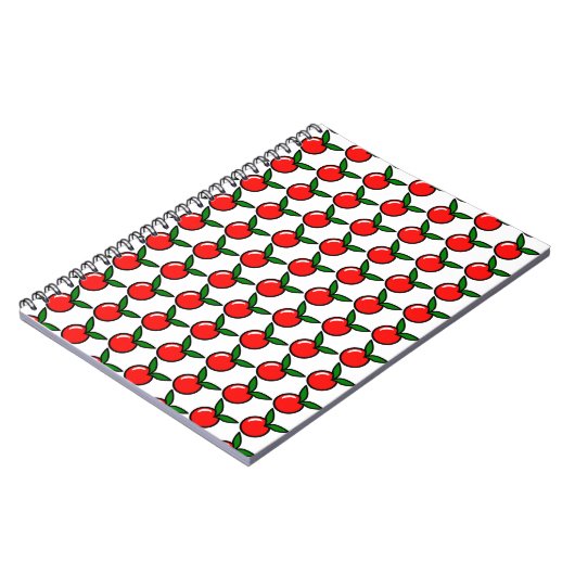 Niedlicher Apfel oder Kirsche, Fun Kitchen Frucht  Notizblock (Linke Seite)
