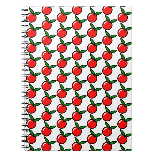 Niedlicher Apfel oder Kirsche, Fun Kitchen Frucht  Notizblock (Vorderseite)