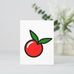 Niedlicher Apfel oder Kirsche, Fun Kitchen Frucht  Postkarte