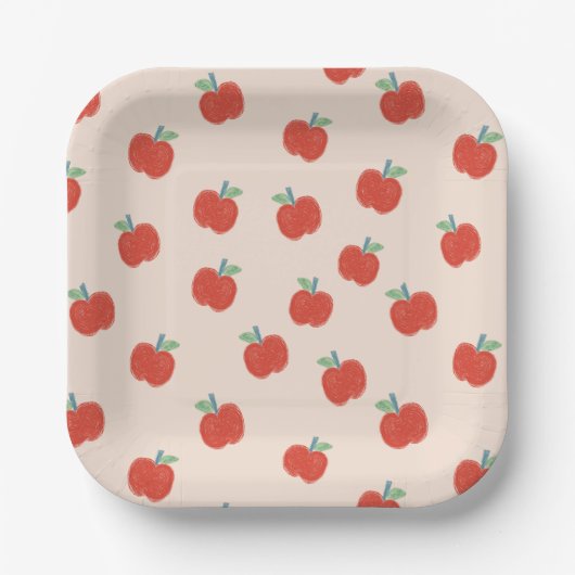 Niedlicher Apfel Pappteller (Vorderseite)