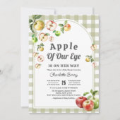 niedlicher Apfel unserer Augenbabydusche Einladung (Vorderseite)