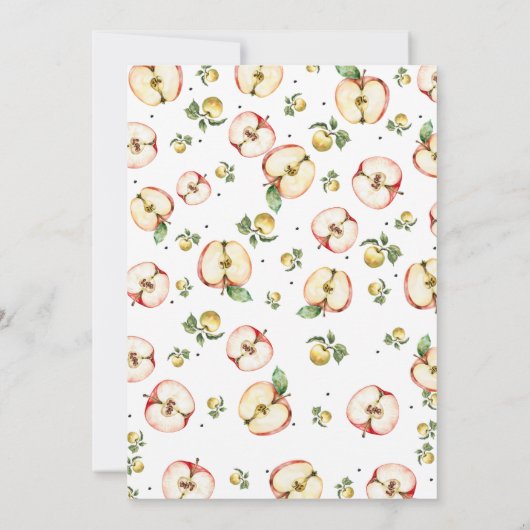 niedlicher Apfel unserer Augenbabydusche Einladung (Rückseite)