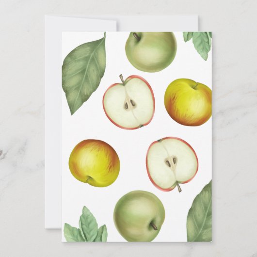 niedlicher Apfel unserer Augenbabydusche Einladung (Rückseite)