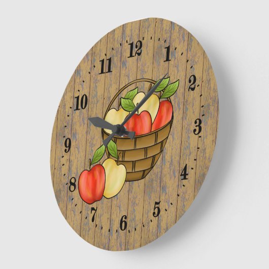 niedlicher Apfeldekor Große Uhr (Winkel)