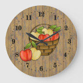 niedlicher Apfeldekor Große Uhr (Vorderseite)