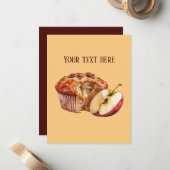 Niedlicher Apfelmuffin Mitteilungskarte (Vorderseite/Rückseite Beispiel)