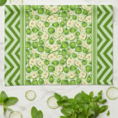 Niedlicher Apfelwein Polka Dot & Zickzack grün Geschirrtuch (Gefaltet)