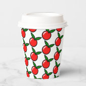 Niedlicher Apple Cherry Red Fruit Spaß Küche Carto Pappbecher (Vorderseite)