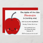 Niedlicher Apple-Geburtstag Einladung (Vorne/Hinten)