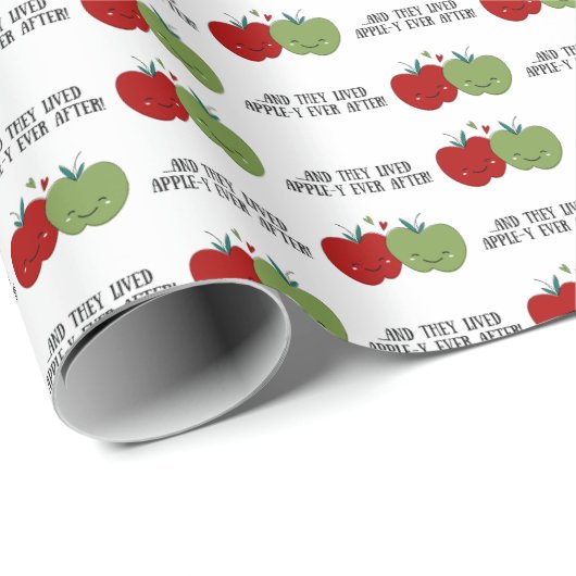 Niedlicher Apple Geschenkpapier (Rolleneckpunkt)