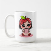 Niedlicher Apple Head Chibi Drink Kaffee Kaffeetasse (Links)