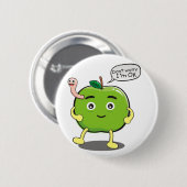 niedlicher Apple mit niedlichem Wurm Button (Vorne & Hinten)