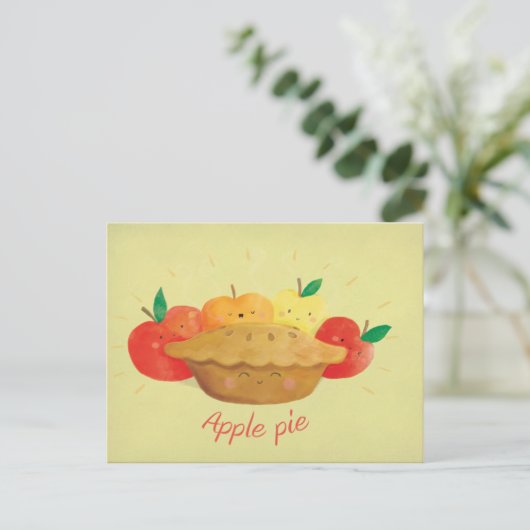 Niedlicher Apple Pie Postkarte (Stehend Vorderseite)