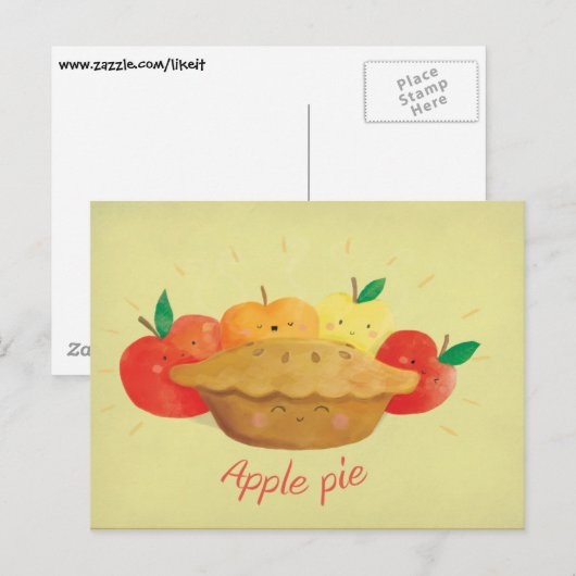 Niedlicher Apple Pie Postkarte (Vorne/Hinten)