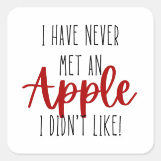 Niedlicher Apple Quote Square Sticker