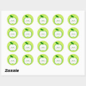 Niedlicher Apple Runder Aufkleber (Blatt)