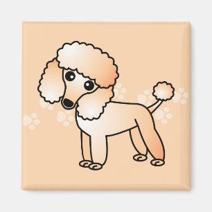 Niedlicher Apricot Poodle Cartoon Magnet