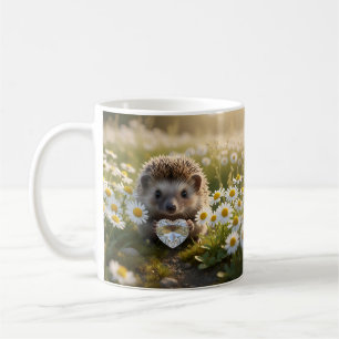 Niedlicher April-Igel mit Diamantherz Kaffeetasse