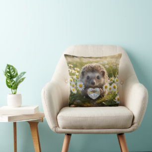Niedlicher April-Igel mit Diamantherz Kissen