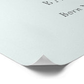 Niedlicher Aqua-Bären-Ballon-Boys Monogram Geburts Poster (Ecke)