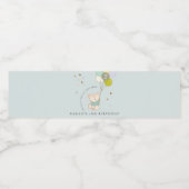 Niedlicher Aqua Blue Bär Ballon Jedes Alter Geburt Wasserflaschenetikett (Einzelnes Label)