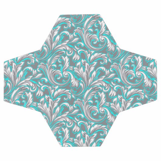 Niedlicher Aqua-Grauschatten Fußball (Flach)