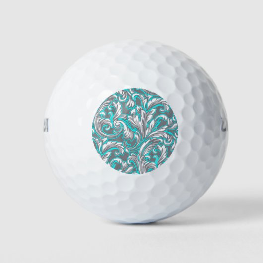 Niedlicher Aqua-Grauschatten Golfball (Vorderseite)