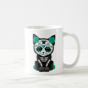 Niedlicher aquamariner blauer Tag der toten Kaffeetasse