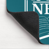 Niedlicher Aquamariner Blue Book Nerd Bookworm Mousepad (Ecke)