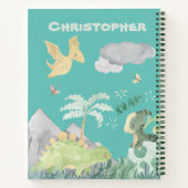 Niedlicher Aquamariner Dinosaurier Notizblock (Rückseite)