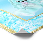 Niedlicher Aquamariner Empfang Poster (Ecke)
