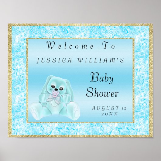 Niedlicher Aquamariner Empfang Poster (Vorne)