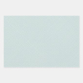Niedlicher aquamariner Gingham und Dots Geschenkpapier Set (Vorderseite)