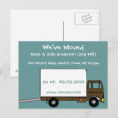 Niedlicher Aquamariner Lkw Wir bewegen Karten (Vorne/Hinten)