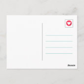 Niedlicher Aquamariner Polka Dot Cat bricht glückl Postkarte (Rückseite)