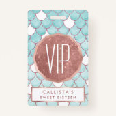 Niedlicher Aquamariner rosa Glitzer Wasserfarbe Me Ausweis (Vorderseite)