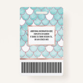 Niedlicher Aquamariner rosa Glitzer Wasserfarbe Me Ausweis (Rückseite)