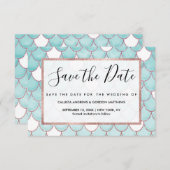 Niedlicher Aquamariner rosa Glitzer Wasserfarbe Me Save The Date (Vorne/Hinten)