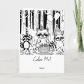 Niedlicher Aquarell Cartoon Raccoon Geburtstag glü Karte (Rückseite)
