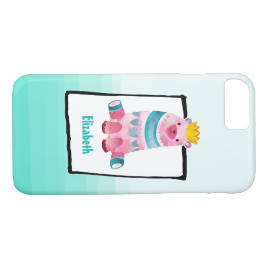 Niedlicher Aquarellbär Personalisiert Case-Mate iPhone Hülle (Rückseite (Horizontal))