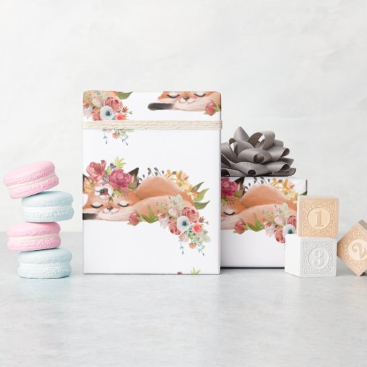Niedlicher Aquarellfuchs Geschenkpapier (Babyparty)