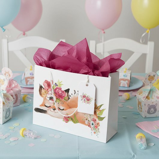 Niedlicher Aquarellfuchs Große Geschenktüte