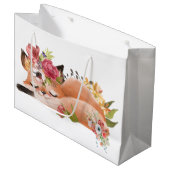 Niedlicher Aquarellfuchs Große Geschenktüte (Vorderseite Schrägansicht)